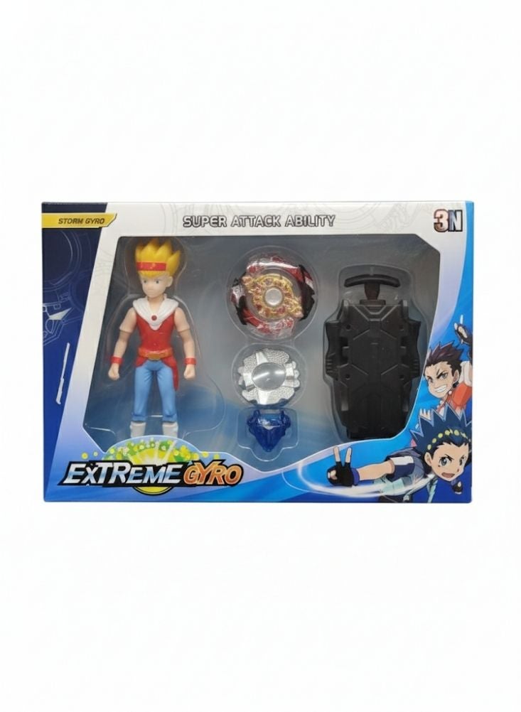 Premium Extreme Gyro Battle Spinning Top Set with Action Figure – Launcher Powered Fighting Gyro Toy with Accessories, Combat Spin Game for Kids - Image 1